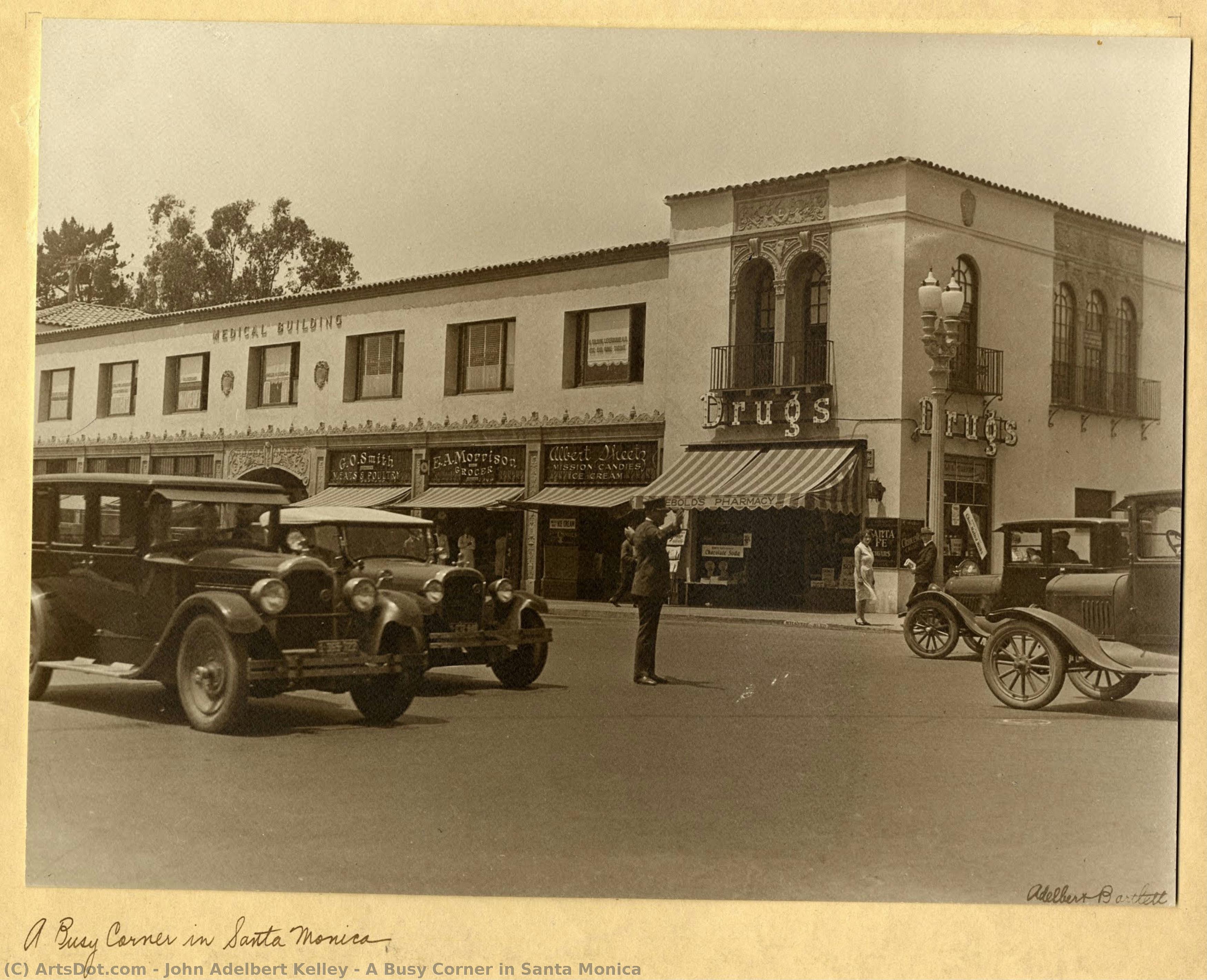 A Busy Corner In Santa Monica — John Adelbert Kelley