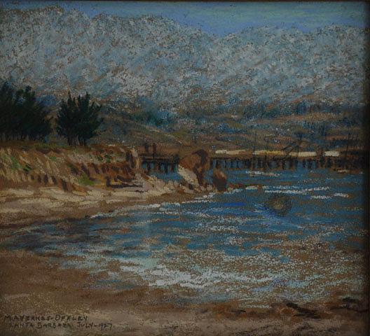 Typical Old Santa Barbara Sketch At Beach, (painting) — Mary Agnes Yerkes