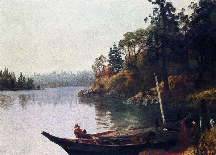 Salmon Fishing On The Northwest Coast — Albert Bierstadt