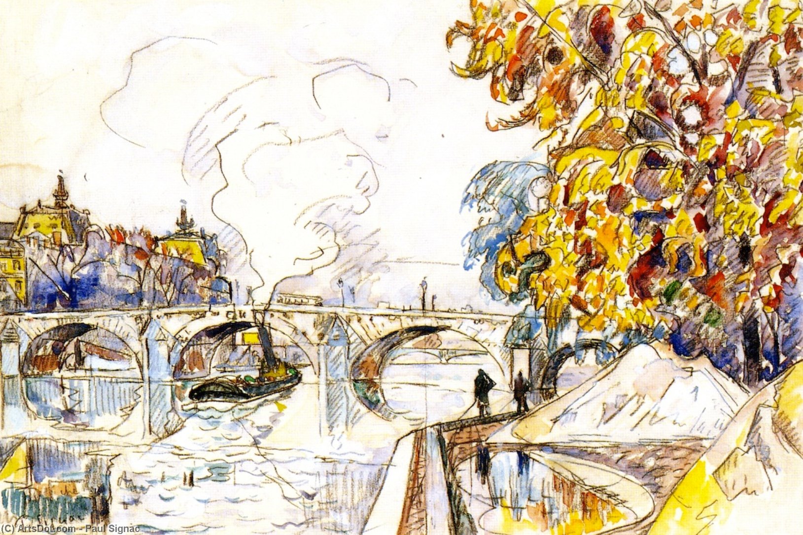 The Pont Royal With The Gare D'orsay, Paris — Paul Signac