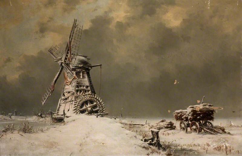 Old Draining Mill In The Huntingdonshire Fens — Edward William Cooke