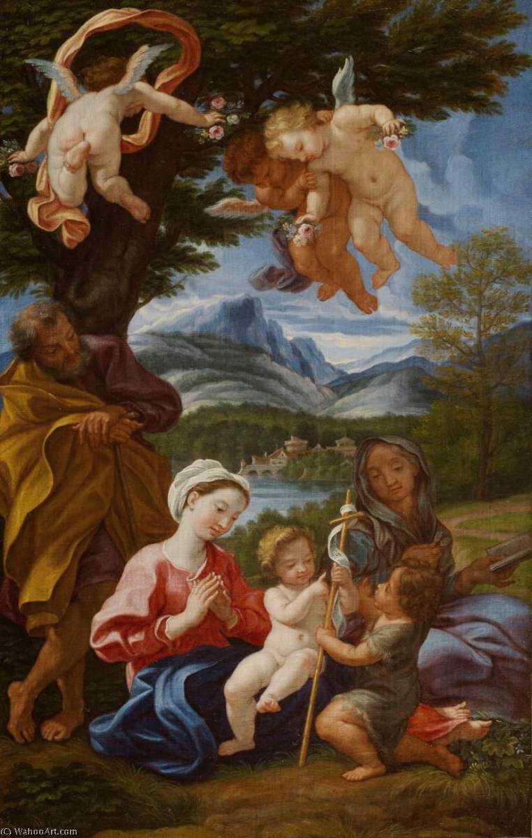 Holy Family With The Young St John The Baptist And St Elizabeth — Detto Baciccio Giovanni Battista Gaulli