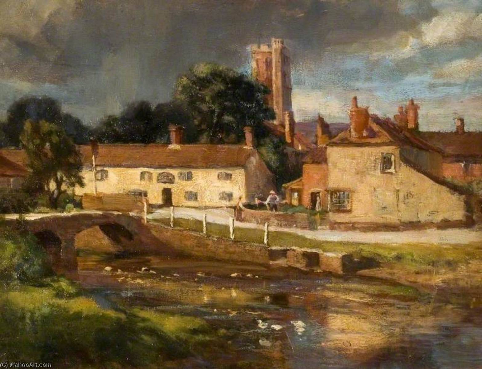 Village Scene — Norman Hirst