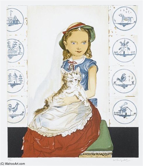 Jeune Fille Avec Un Chat — Léonard Tsuguharu Foujita