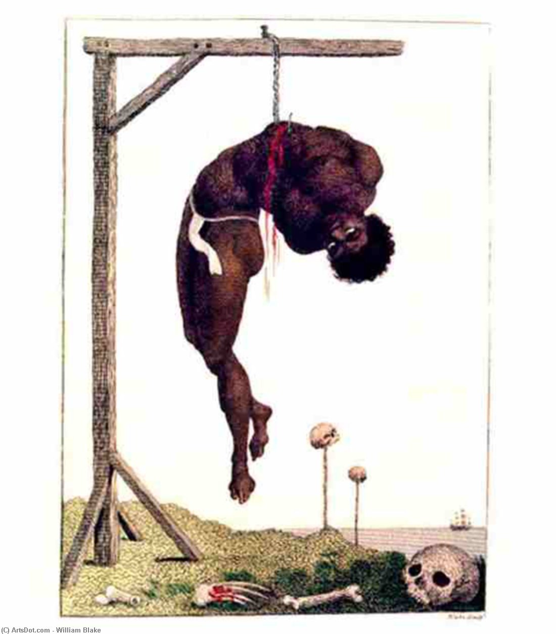 A Negro Hung Alive By The Ribs To A Gallows — William Blake