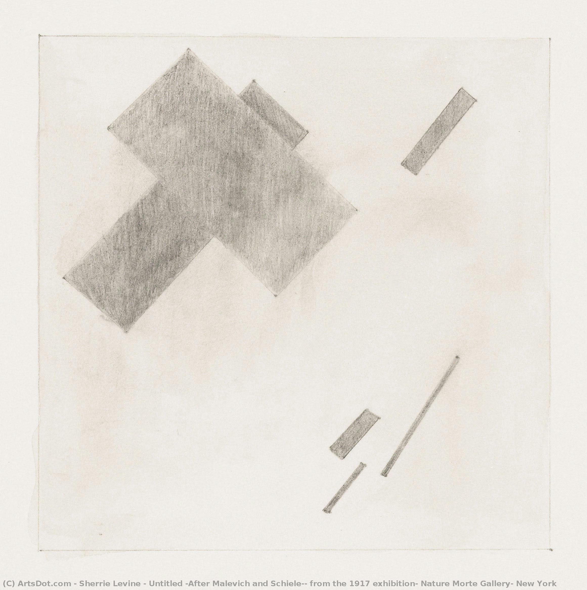 Untitled (after Malevich And Schiele), From The 1917 Exhibition, Nature Morte Gallery, New York — Sherrie Levine