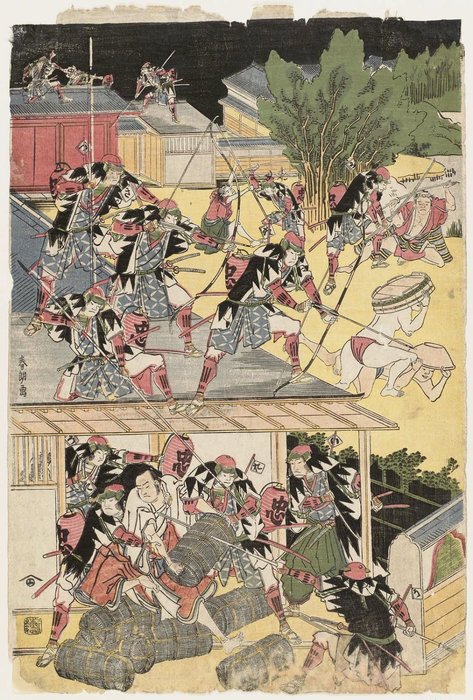 The Night Attack In Act Xi Of The Storehouse Of Loyal Retainers — Katsushika Hokusai