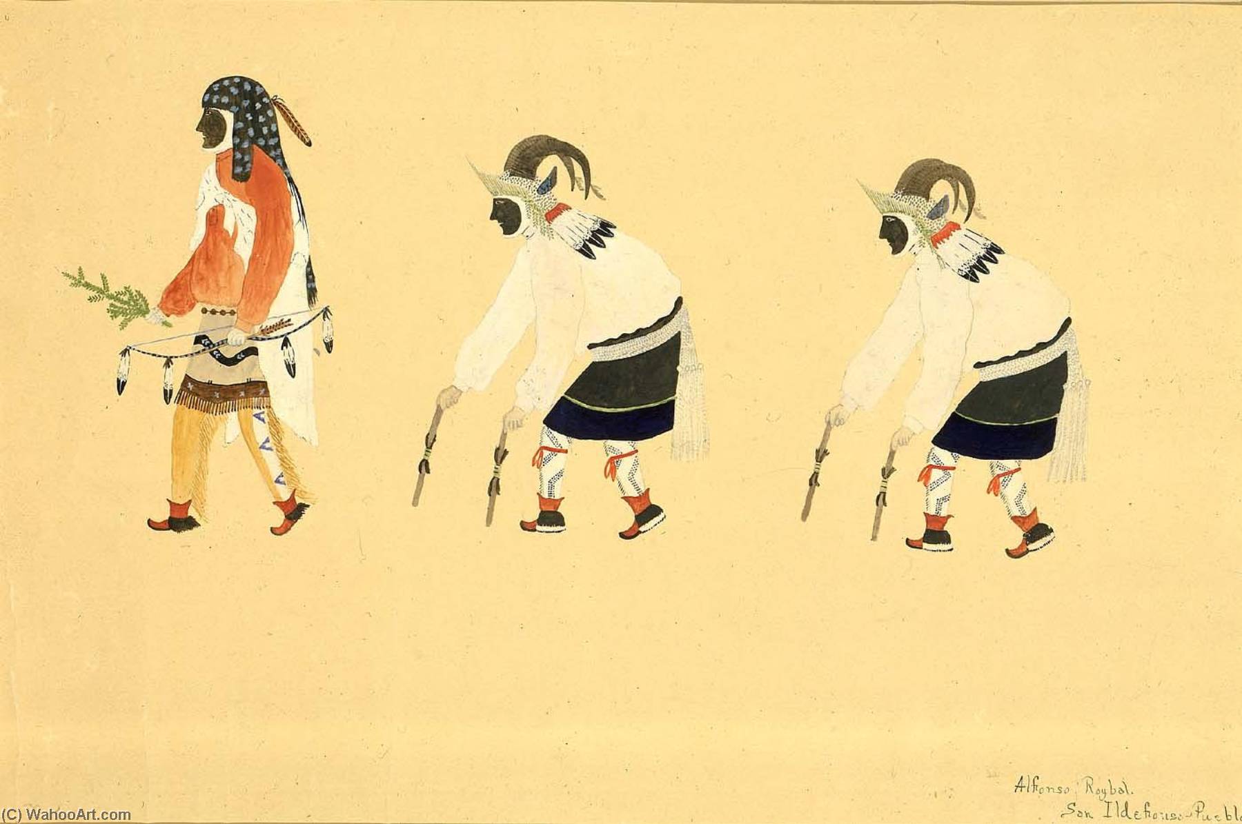 Hunting Priest And Mountain Sheep Dancers — Awa Tsireh