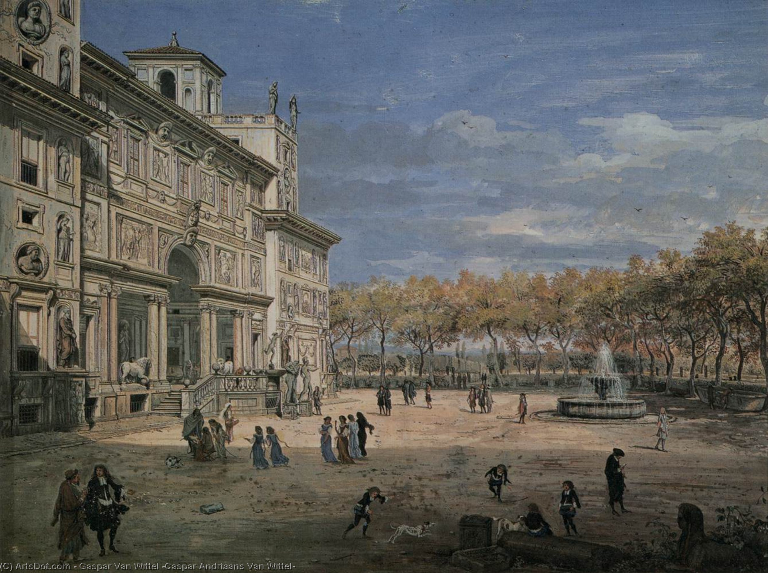 The Villa Medici And Garden In Rome — Gaspar Van Wittel