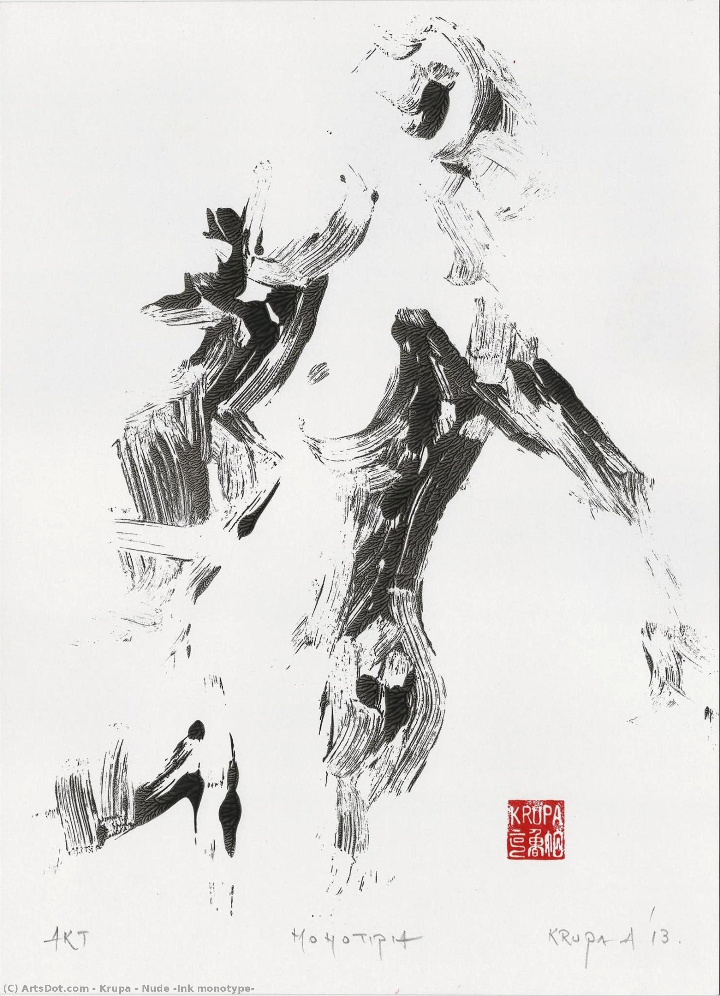 Nude (ink Monotype) — Alfred Freddy Krupa