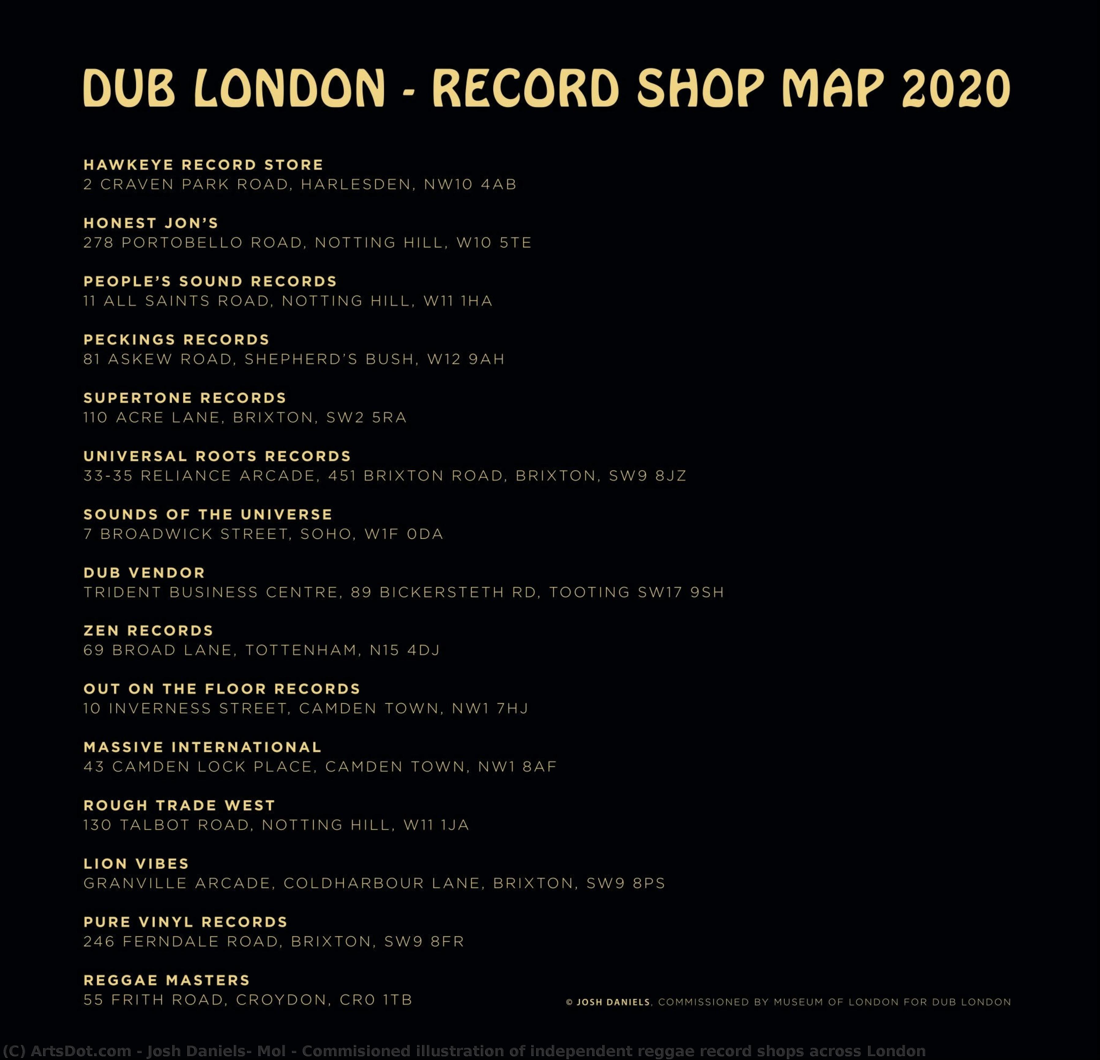 Commisioned Illustration Of Independent Reggae Record Shops Across London — Josh Daniels/ Mol