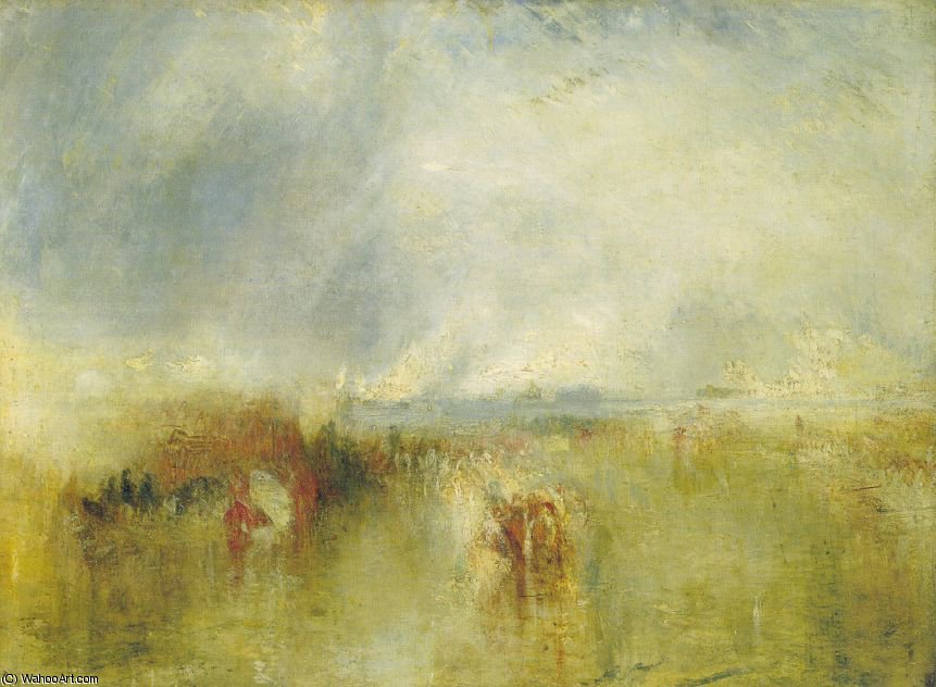 Procession Of Boats With Distant Smoke, Venice — Joseph Mallord William Turner