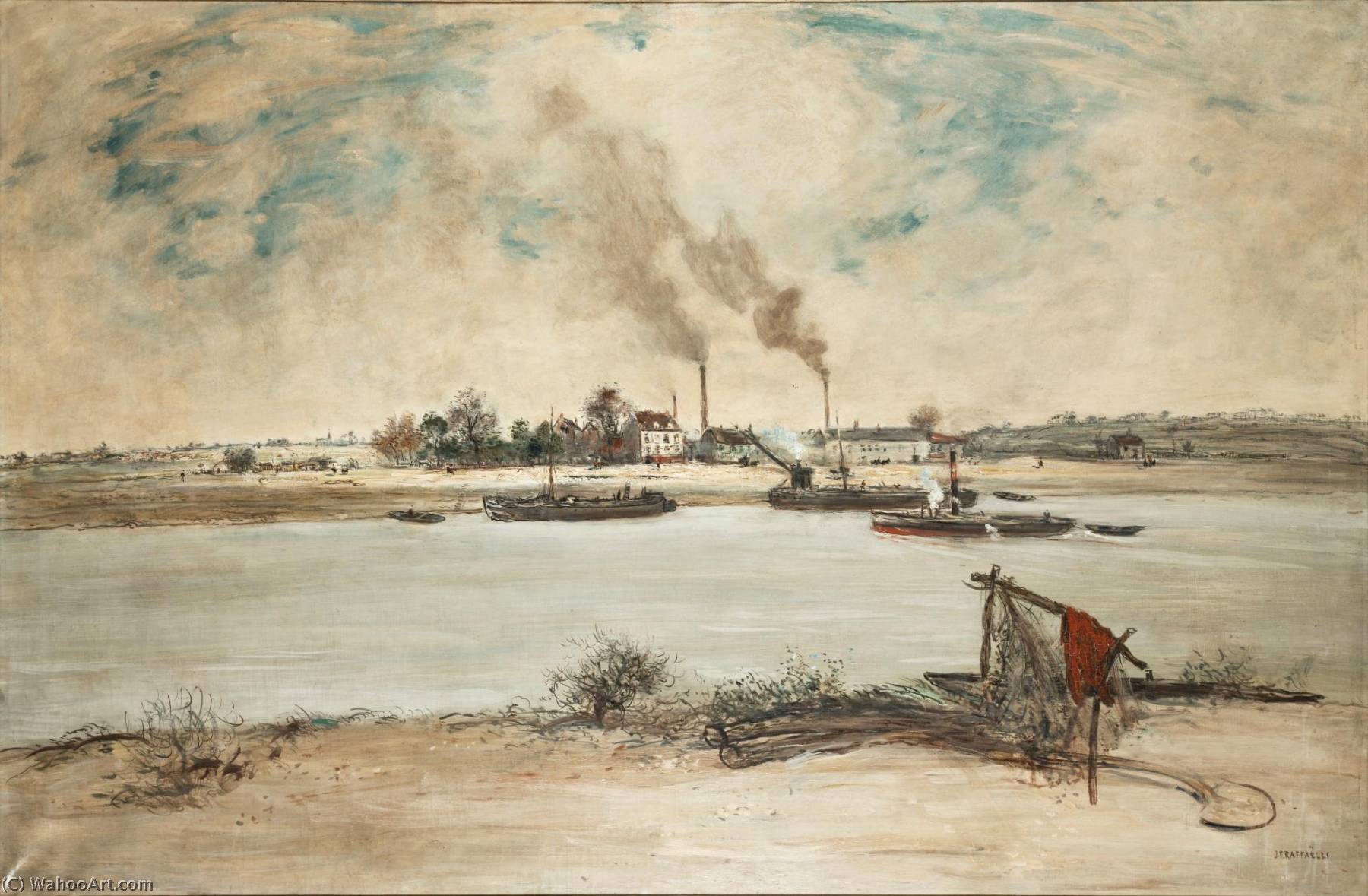 Les Berges De La Seine Près De Paris — Jean-françois Raffaelli