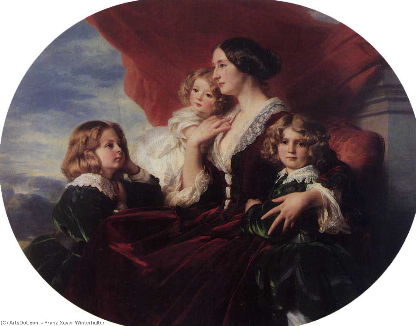 Elzbieta Branicka, Countess Krasinka And Her Children — Franz Xavier Winterhalter