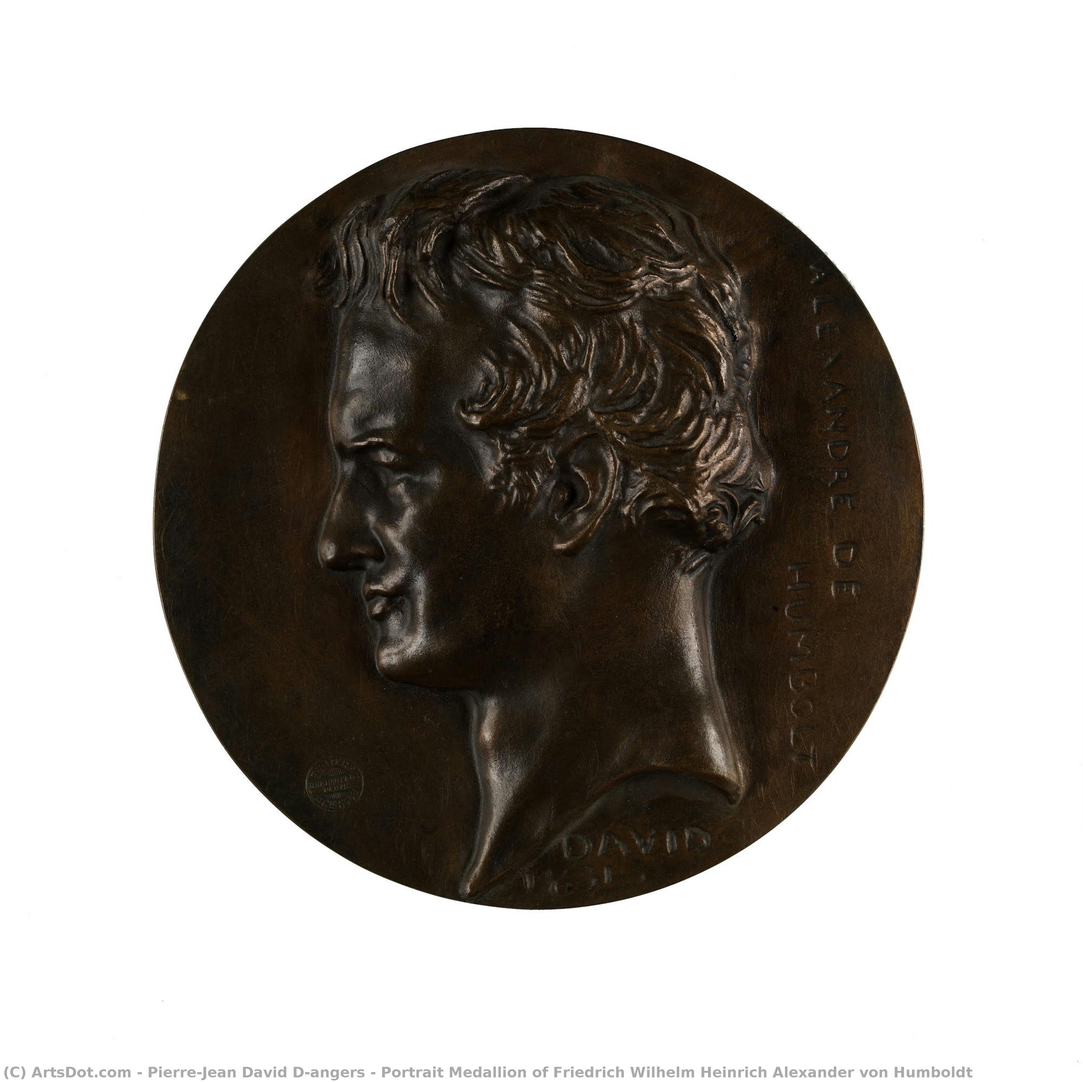 Portrait Medallion Of Friedrich Wilhelm Heinrich Alexander Von Humboldt — Pierre-jean David D'angers