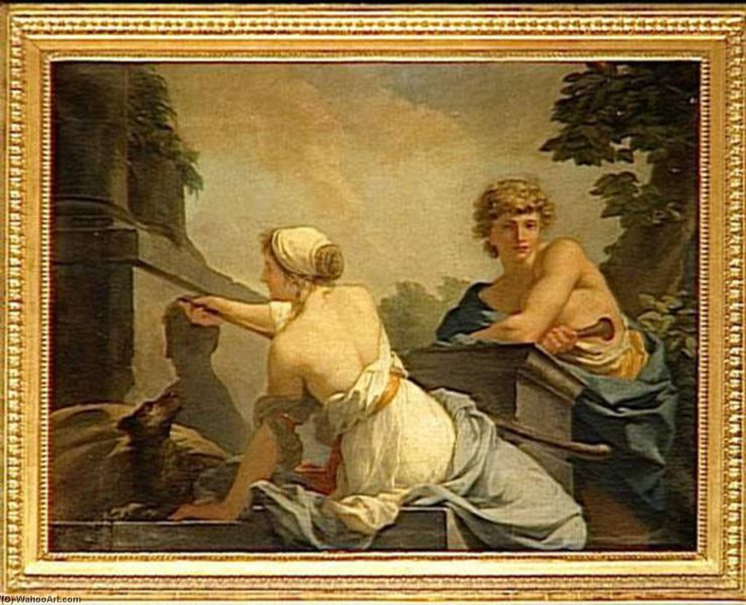L'origine De La Peinture, Ou Dibutade Tracant Le Portrait De Son Berger — Jean Baptiste Baron Regnault