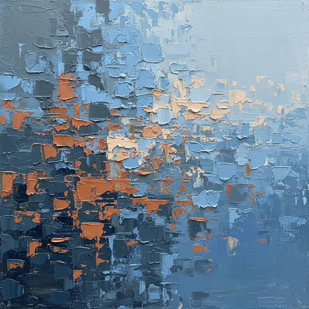 Fragmentierte Echos Von Azur Und Ocker In Einer Monumentalen Impasto-studie — Laurent Fabre