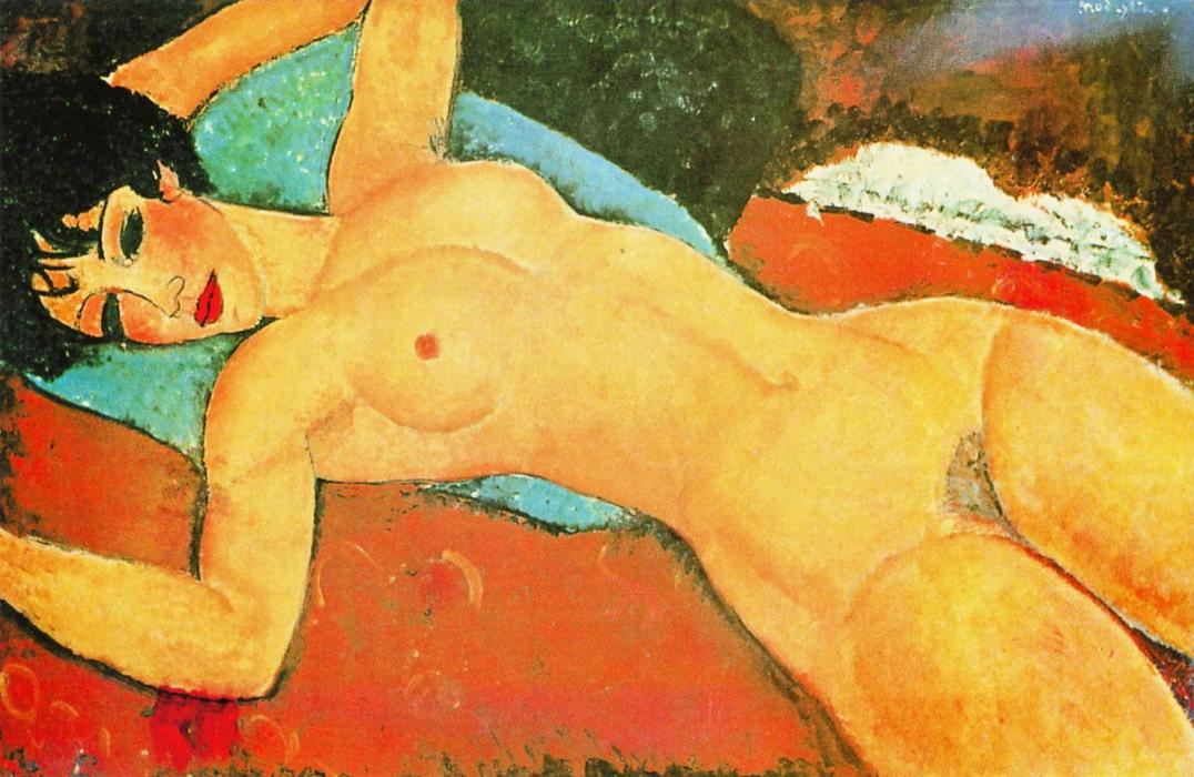 Sleeping Nude With Arms Open (red Nude) — Amedeo Clemente Modigliani