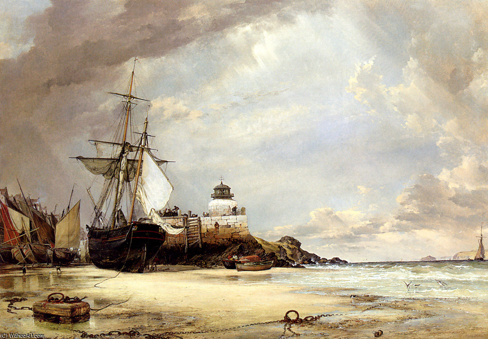 The Pier And Bay Of St Ives Cornwall — Edward William Cooke