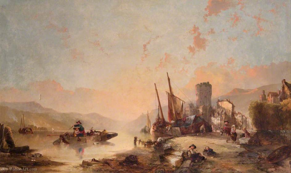 Landscape With Boats And Tower — Alfred Montague