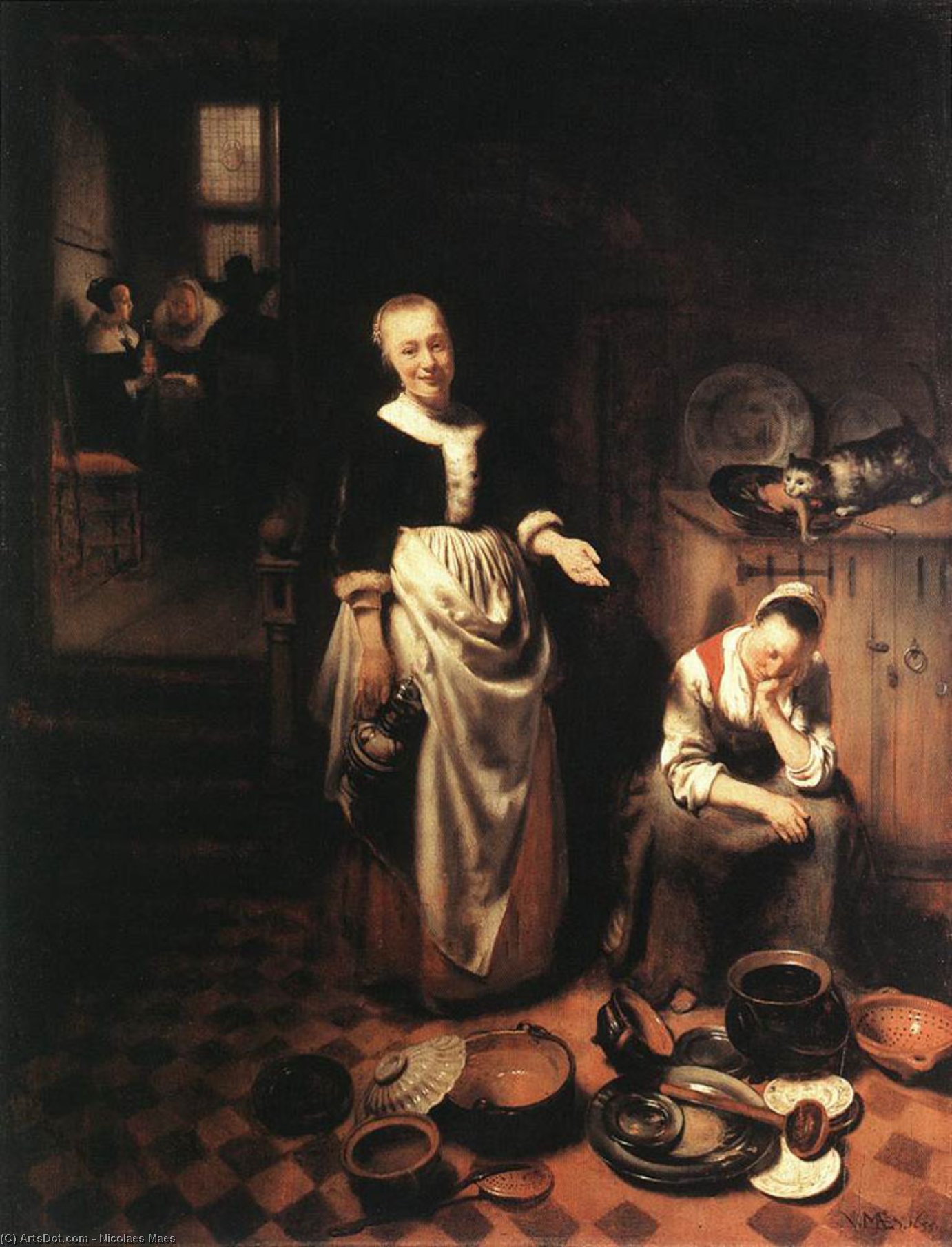 The Idle Servant — Nicolaes Maes