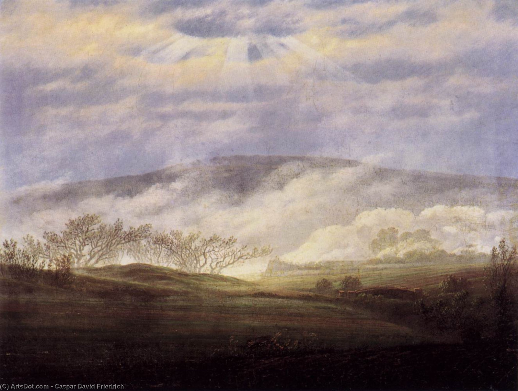 Niebla En El Valle Del Elba — Caspar David Friedrich