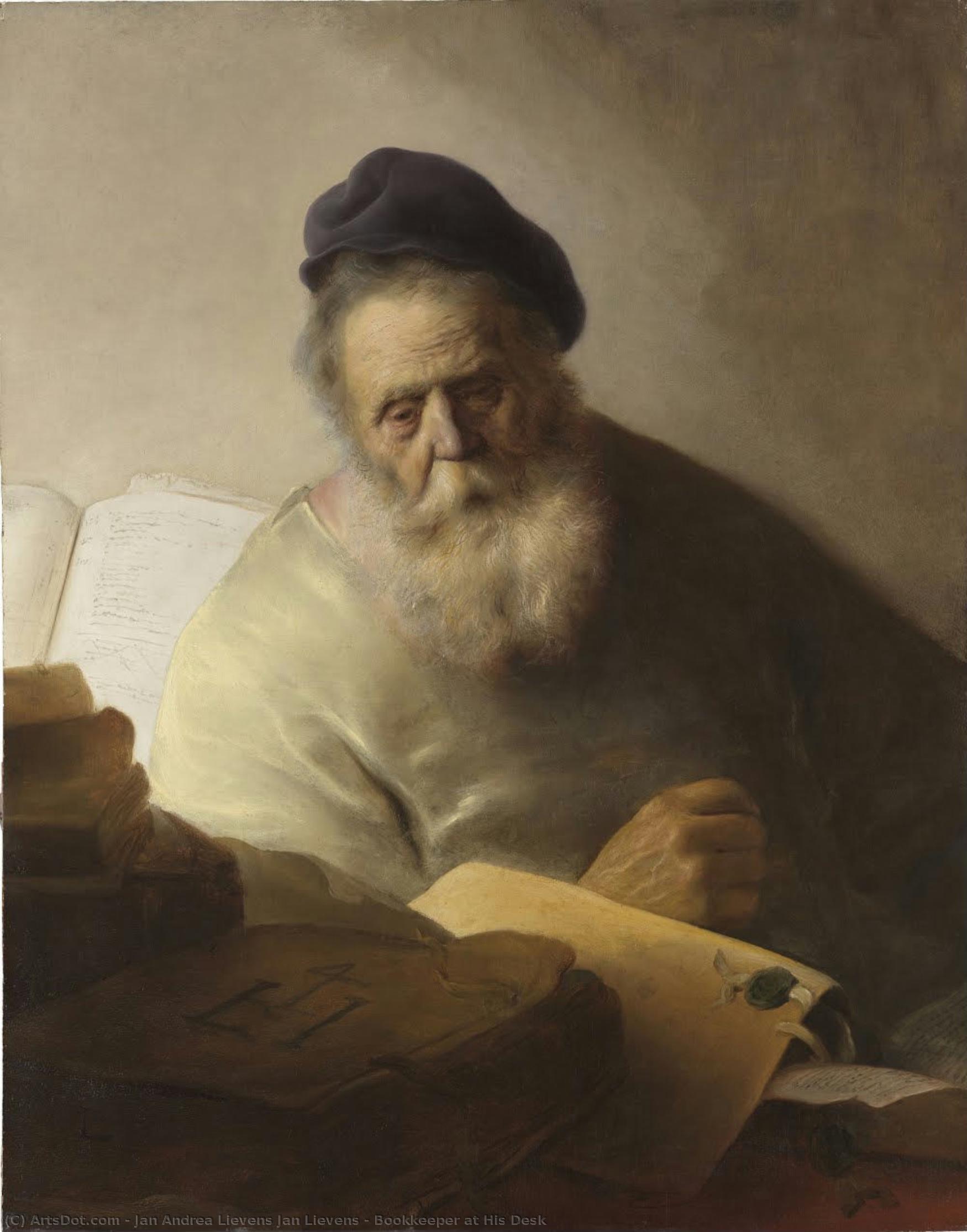 Bookkeeper At His Desk — Jan Andrea Lievens Jan Lievens