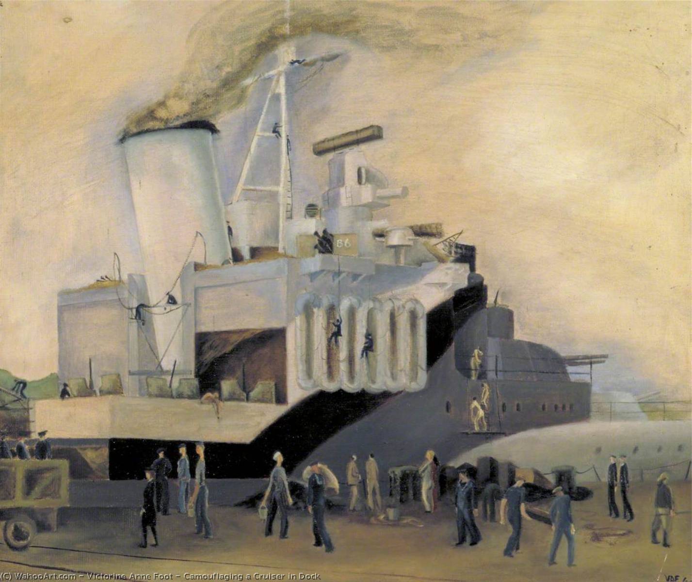 Camouflaging A Cruiser In Dock — Victorine Anne Foot
