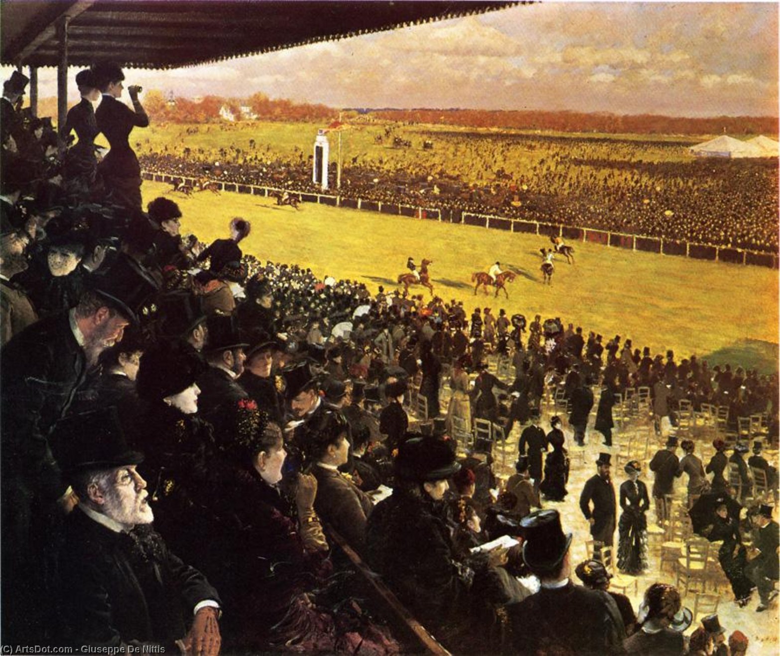 The Races At Longchamps From The Grandstand — Giuseppe De Nittis
