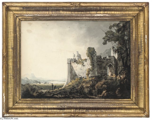 A Ruined Castle In An Extensive Landscape — Hugh William Williams