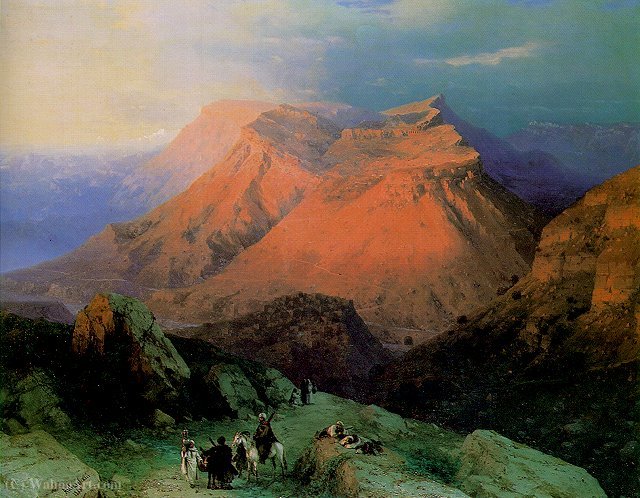 Mountain Village Gunib In Daghestan-view From The East — Иван Константинович Айвазовский