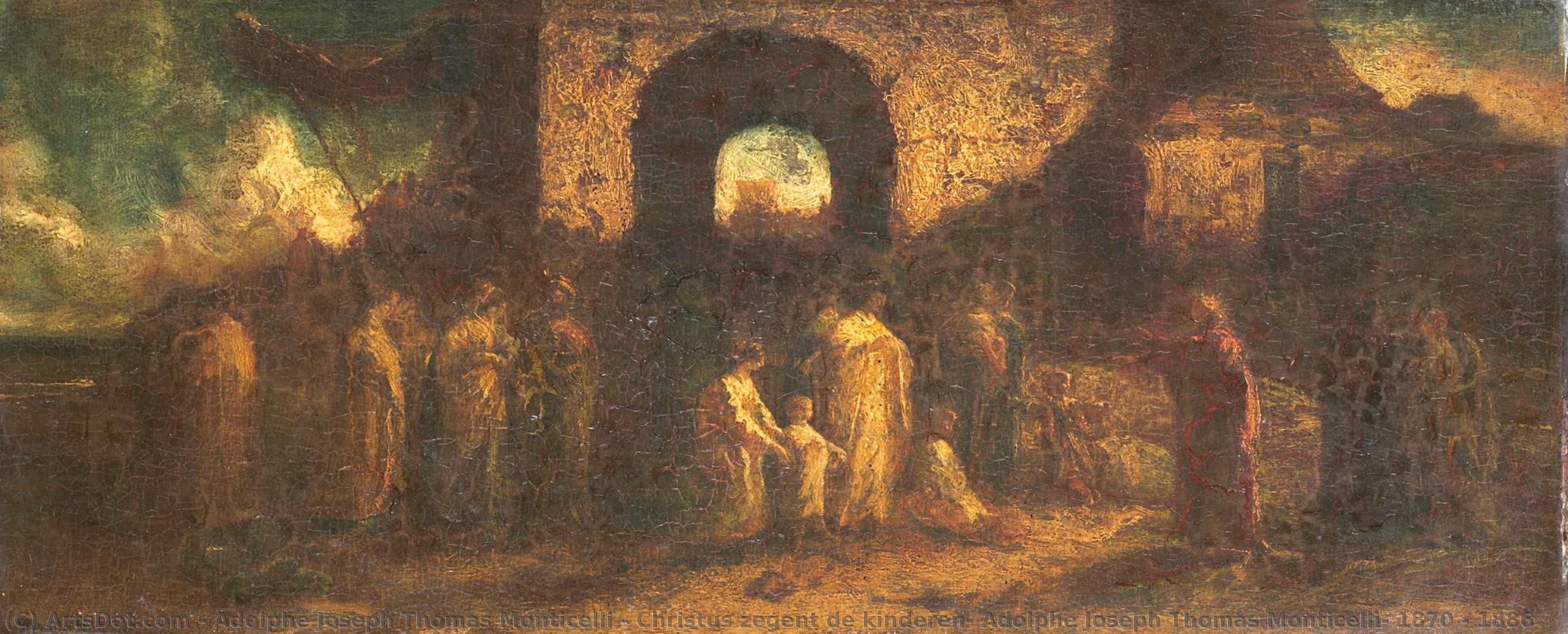 Christus Zegent De Kinderen, Adolphe Joseph Thomas Monticelli, 1870 - 1886 — Adolphe Joseph Thomas Monticelli
