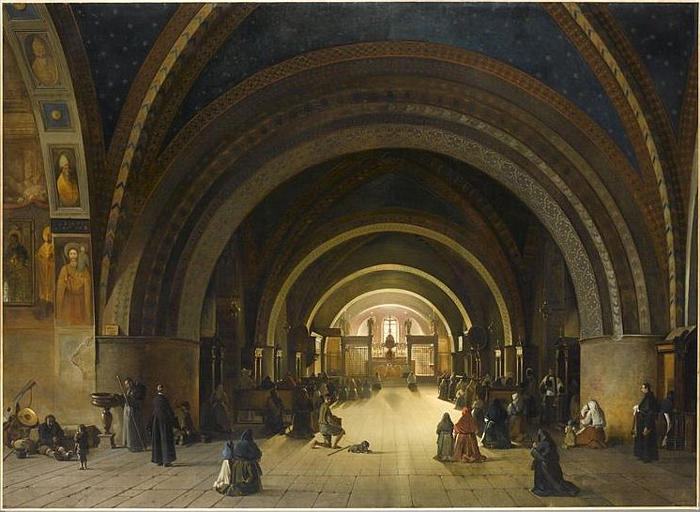 Interieur De La Basilique Basse De Saint Francois A Assise — François Marius Granet
