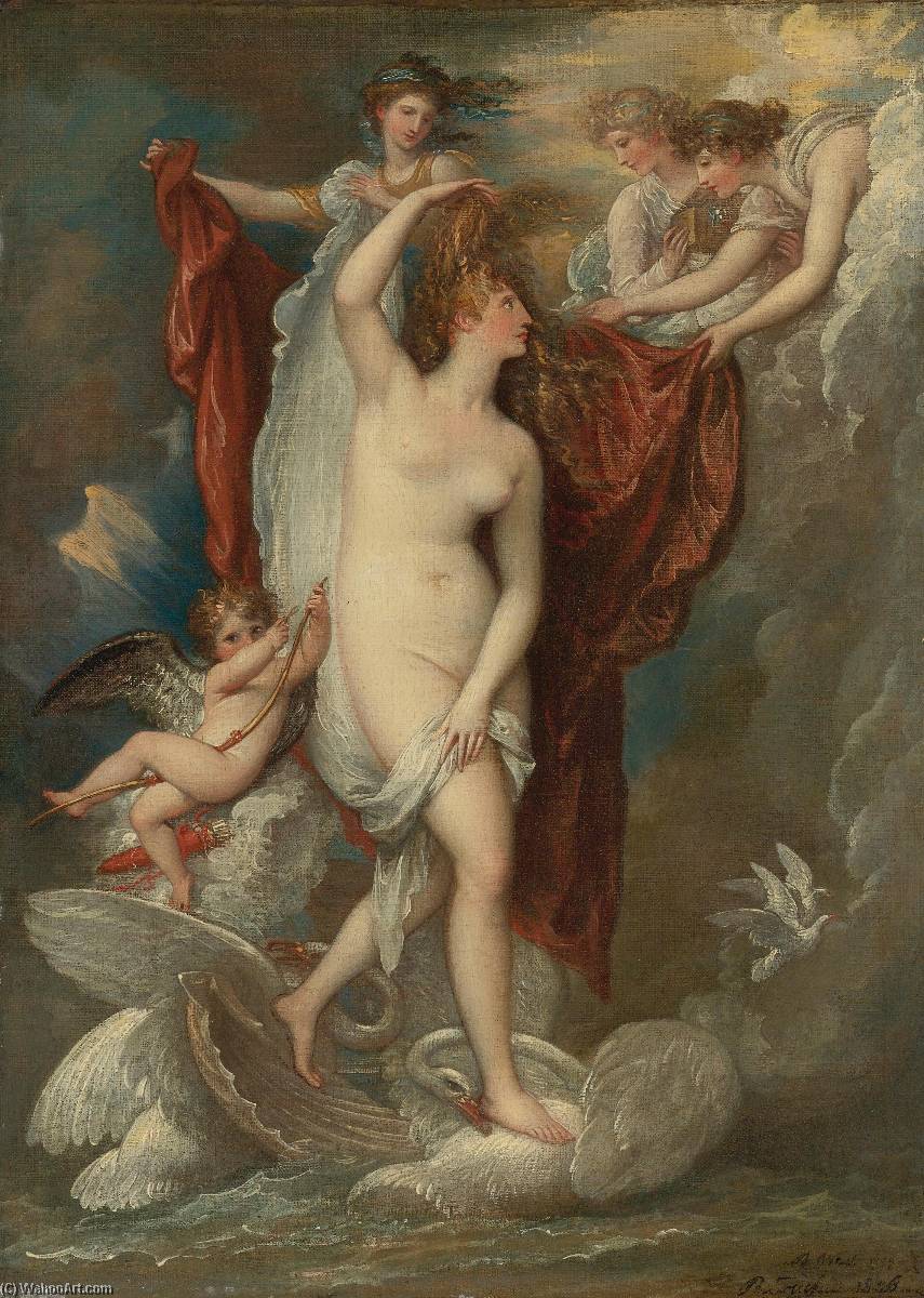 Venus At Her Birth Attired By The Three Graces — Benjamin West