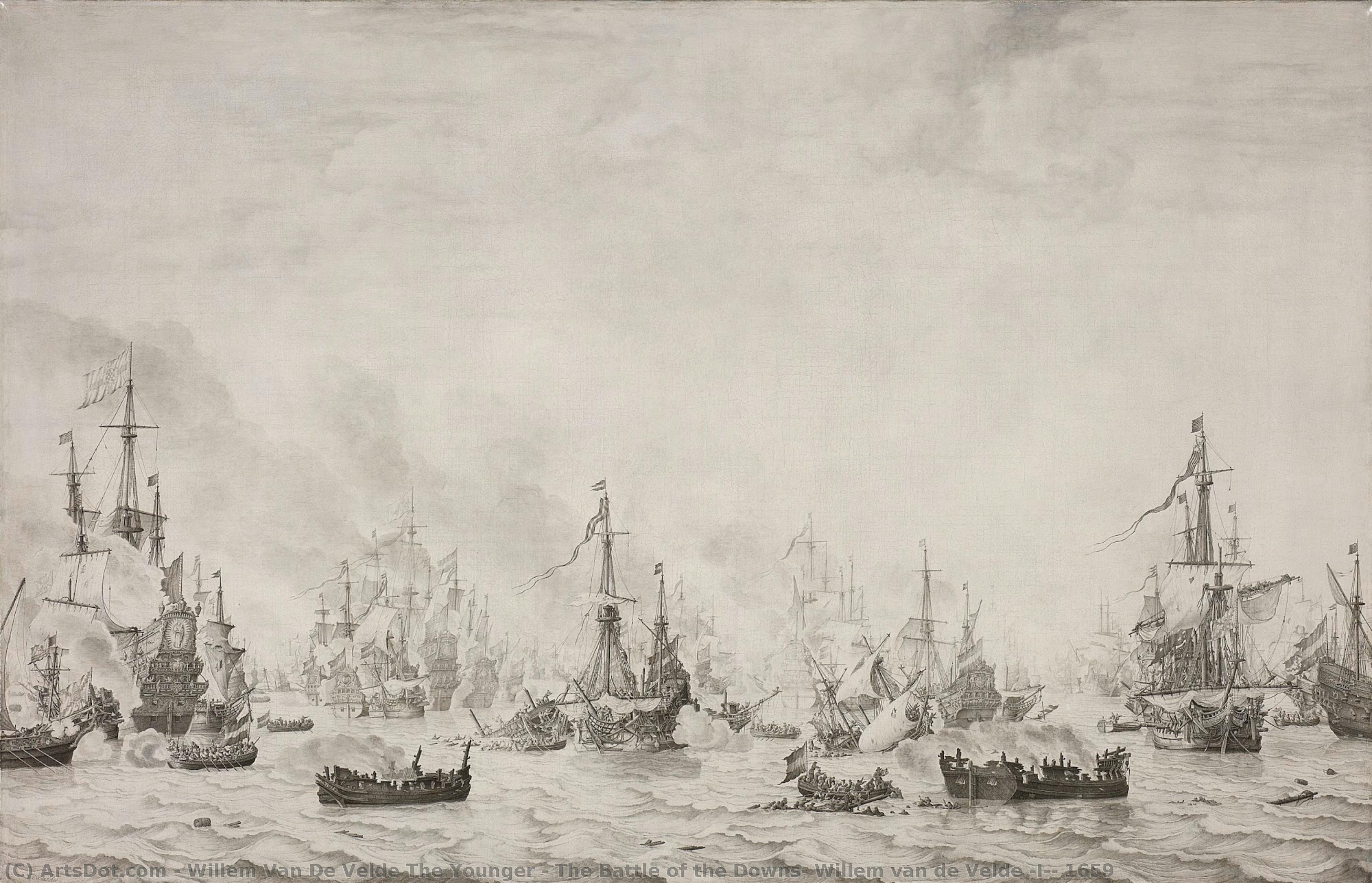 The Battle Of The Downs, Willem Van De Velde (i), 1659 — Willem Van De Velde The Younger