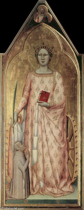 St Catherine Of Alexandria With Donor And Christ Blessing — Bernardo Daddi