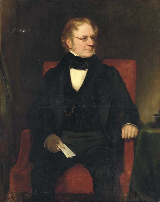 Portrait Of Thomas Richter, Three-quarter-length, Seated In A Black Suit, With A Paper In His Right Hand — Henry William Pickersgill