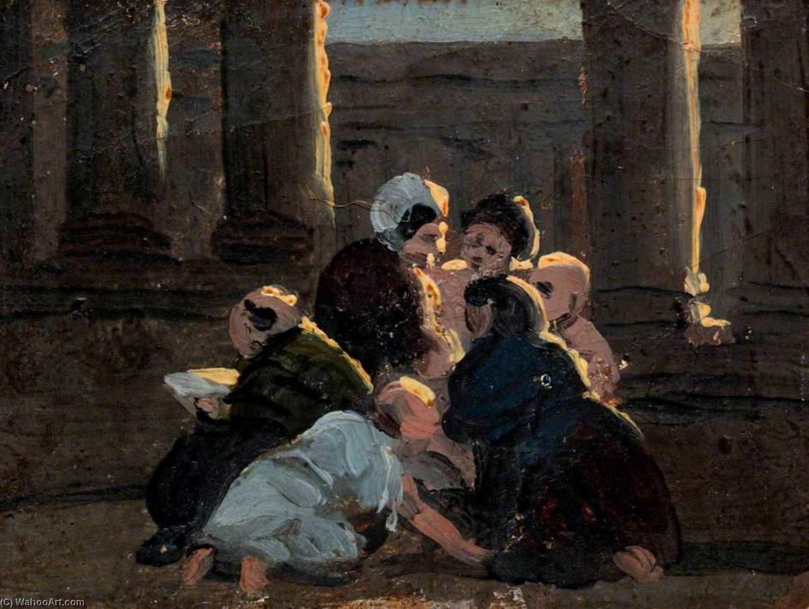 Figures In A Colonnade (sketch) — Benjamin West