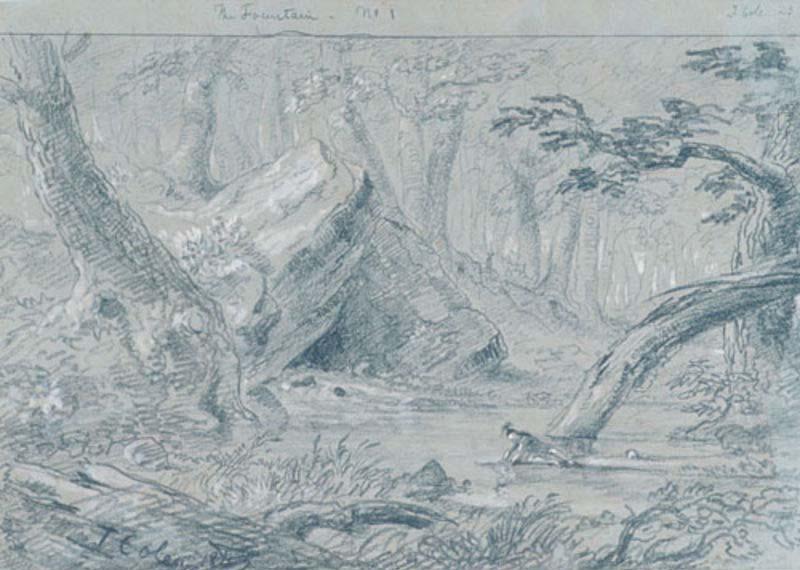 The Fountain, No. 1, The Wounded Indian Slaking His Death Thirst — Thomas Cole