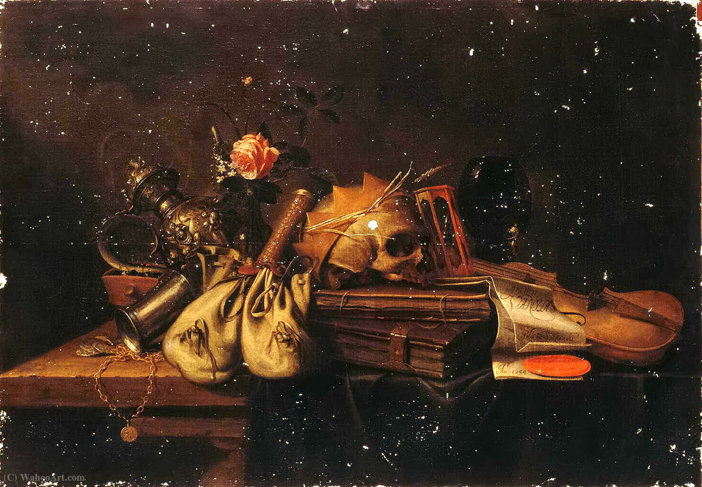 Still Life Vanitas (vanity) (1654) (96 X 140) (st. Petersburg, Hermitage) — Jan Pauwel Gillemans The Elder