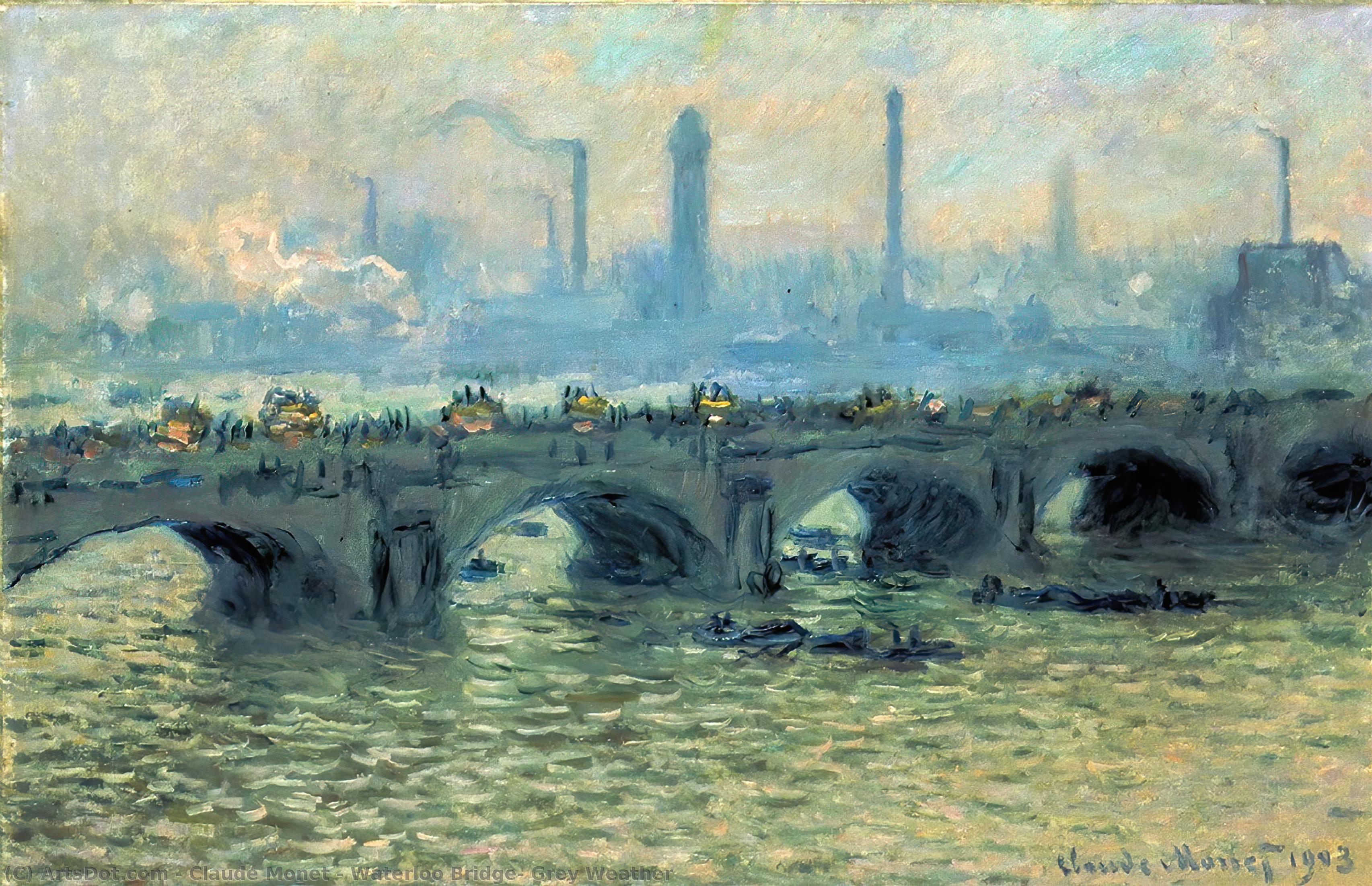 Waterloo Bridge, Grey Weather — Клод Моне
