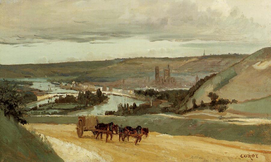 Rouen Seen From Hills Overlooking The City — Jean-baptiste-camille Corot