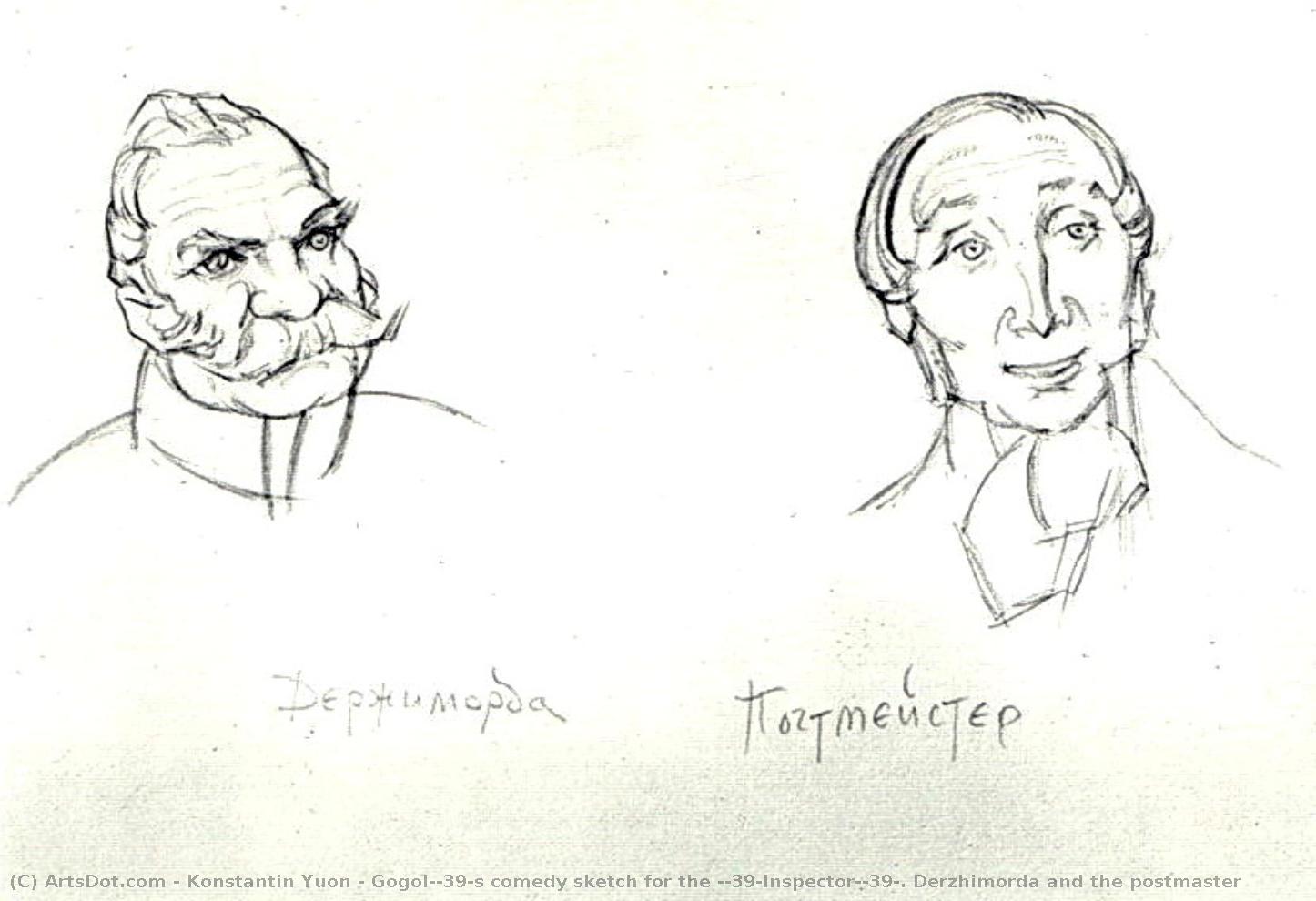 Gogol's Comedy Sketch For The 'inspector'. Derzhimorda And The Postmaster — Konstantin Yuon
