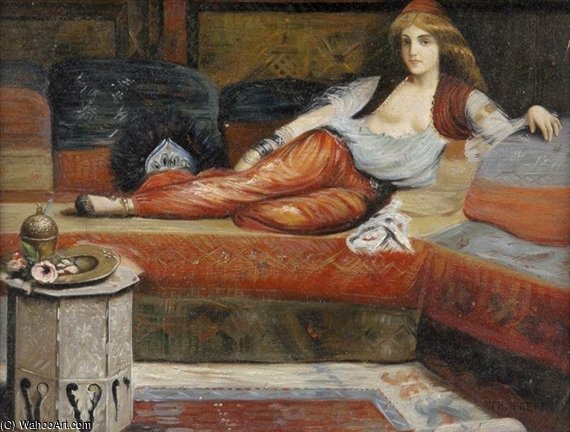 Reclining Odalisque — Charles Théodore Frère Dit Frère Bey