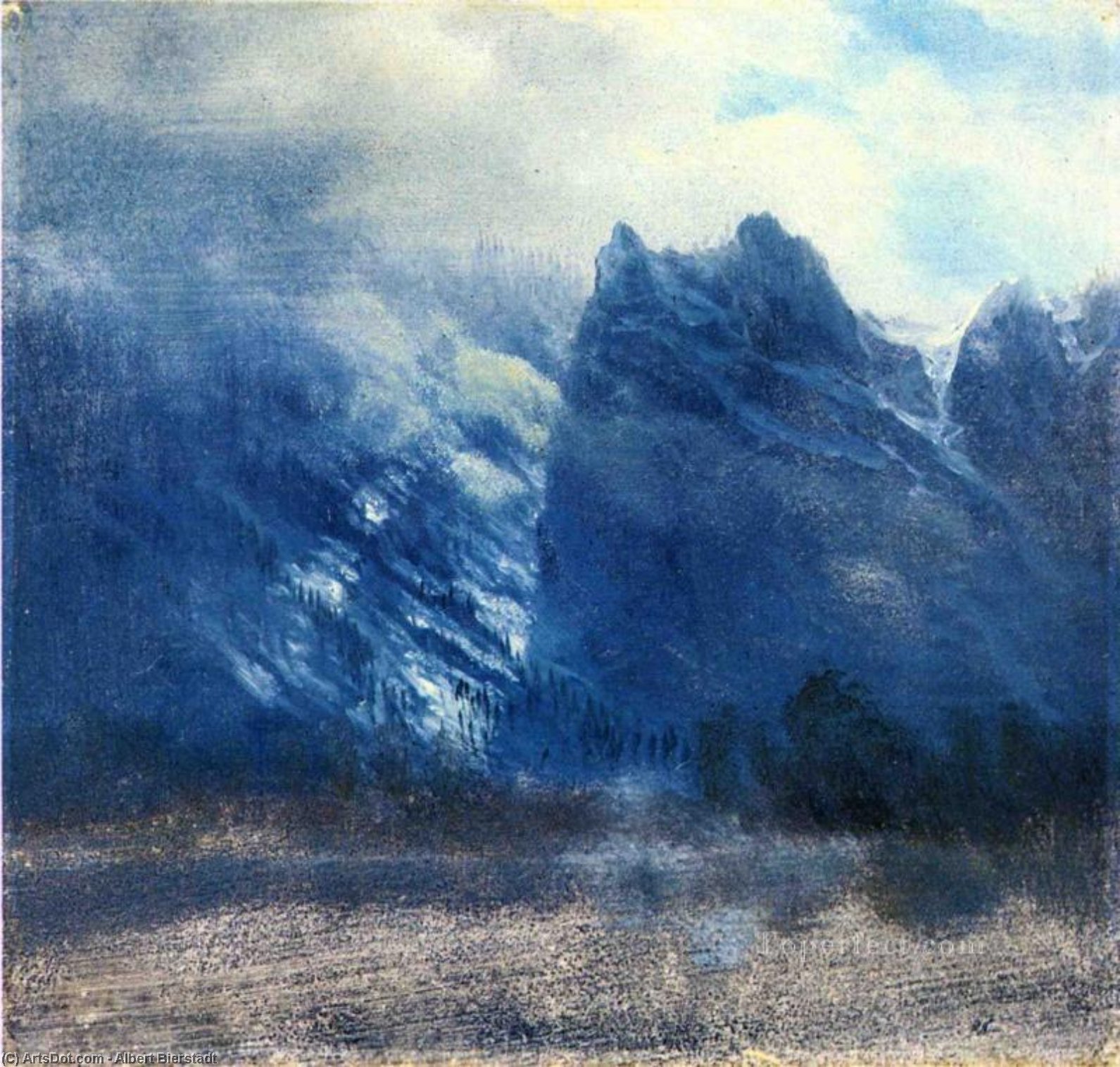 Yosemite Valley Twin Peaks — Albert Bierstadt