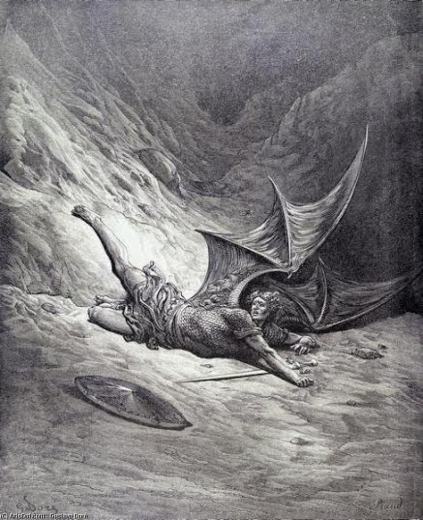 Satan Smitten By Michael, From Book Vi Of 'paradise — Paul Gustave Doré
