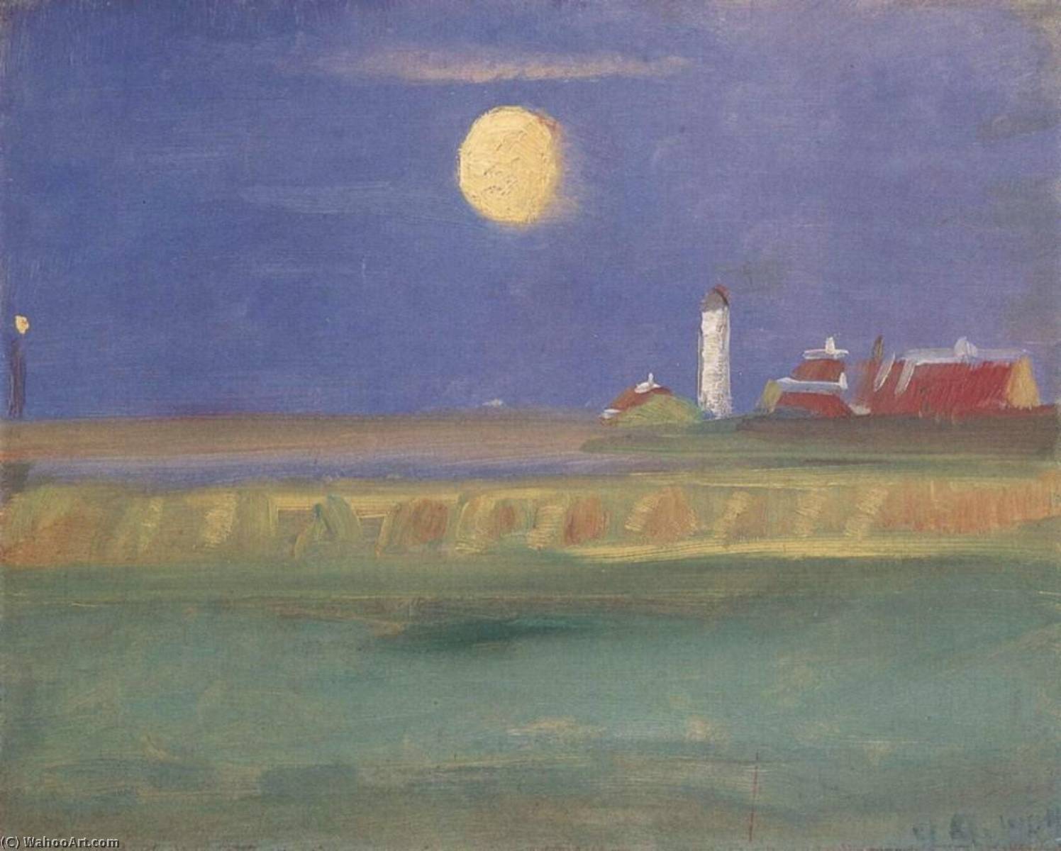 Måneskinsaften. Fyrtårn English Moon Evening. Lighthouse — Anna Kirstine Ancher