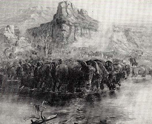 Where Great Herds Come To Drink, (painting) — Charles Marion Russell