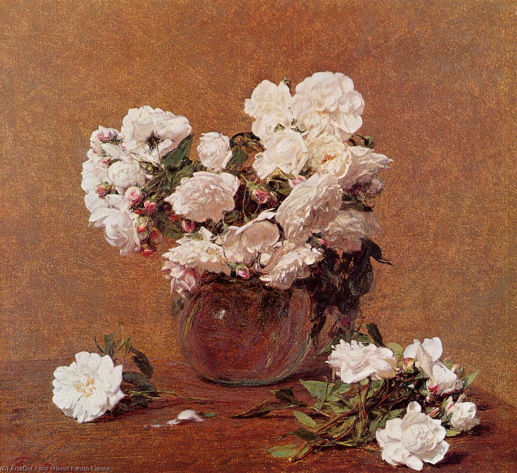 Roses 15 — Henri Fantin-latour