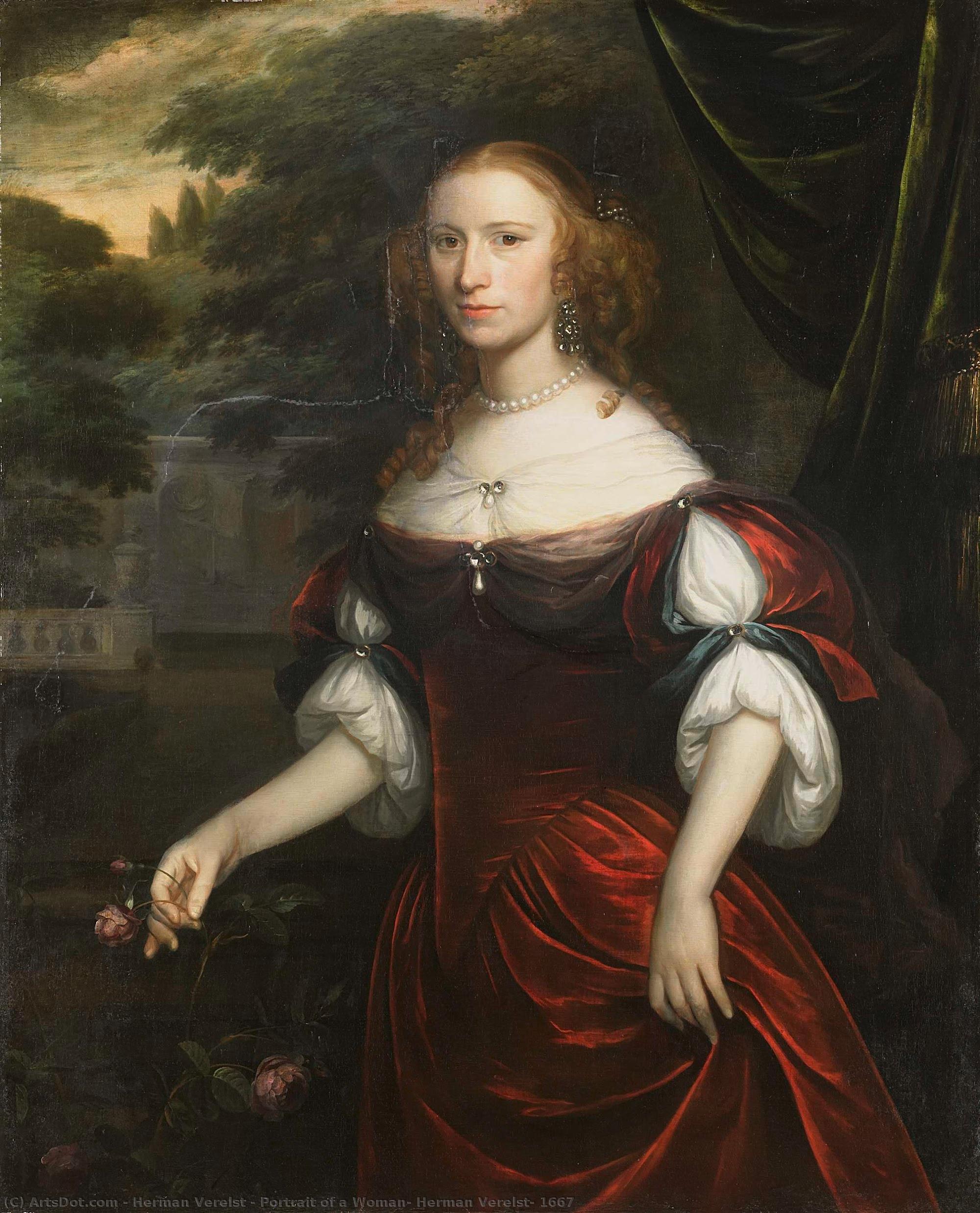 Portrait Of A Woman, Herman Verelst, 1667 — Herman Verelst
